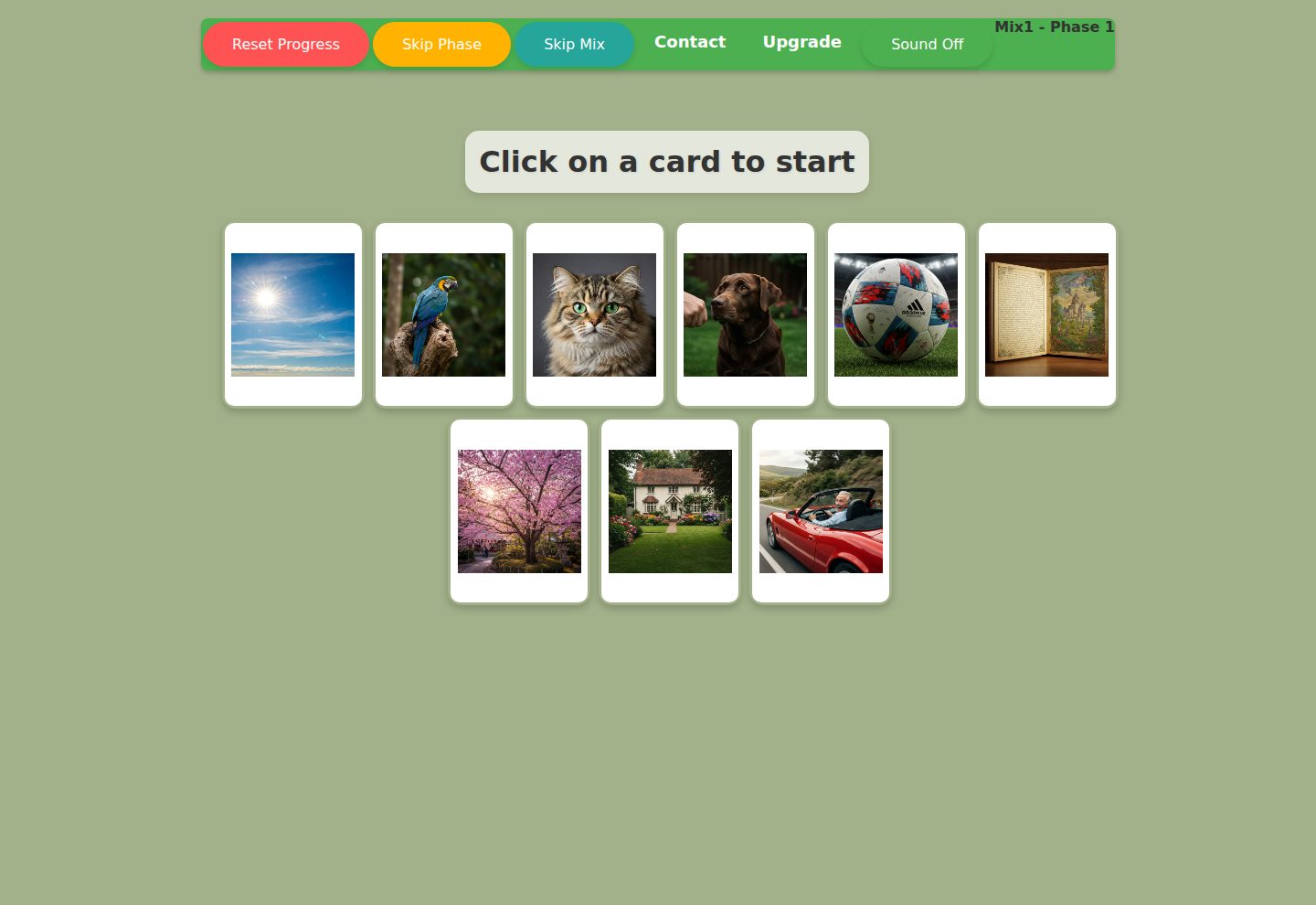 LittleLearnsWords — an interactive early-reading tool for kids with a playful picture-card game